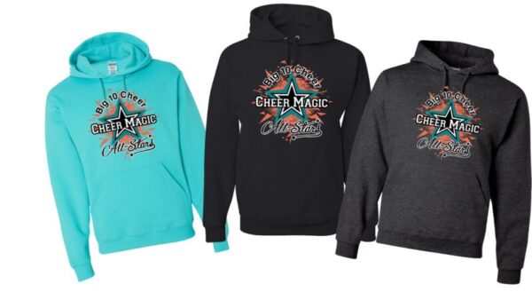 CMA Shatter Star Hoodie with Neon Coral Glitter