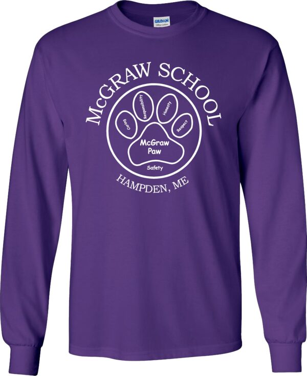 McGraw 100% Heavy Cotton Long Sleeve T-shirt - Image 3